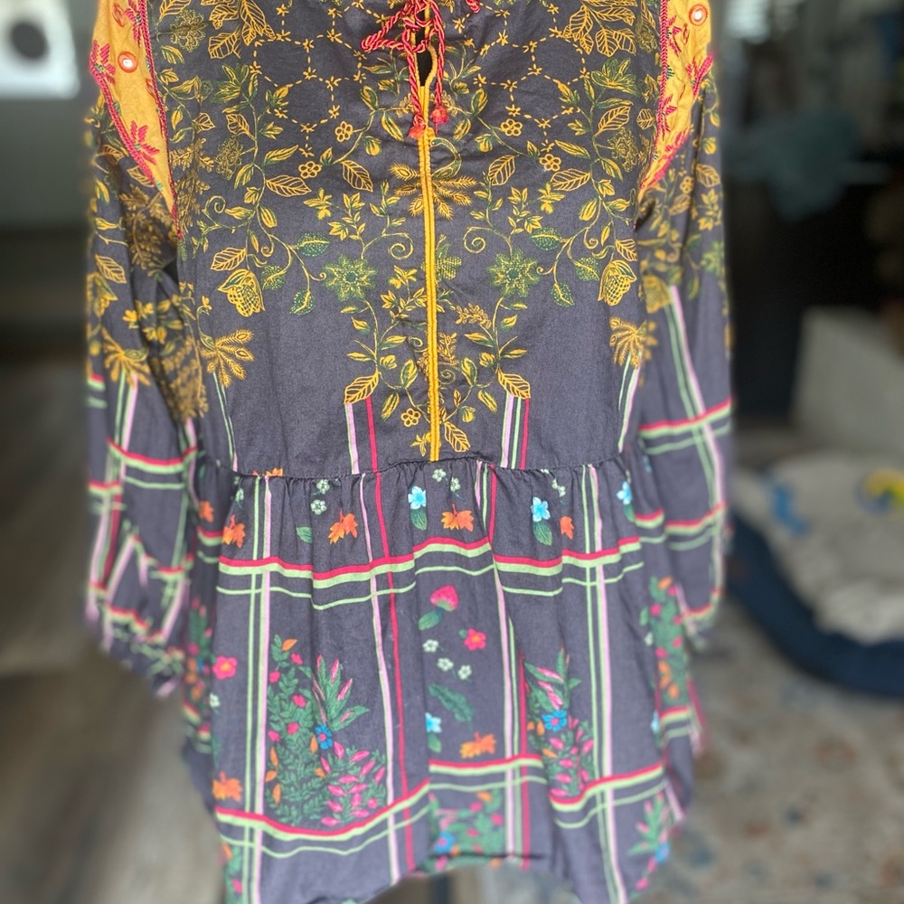 Ethnic by Outfitters Floral Embroidered Boho Blouse